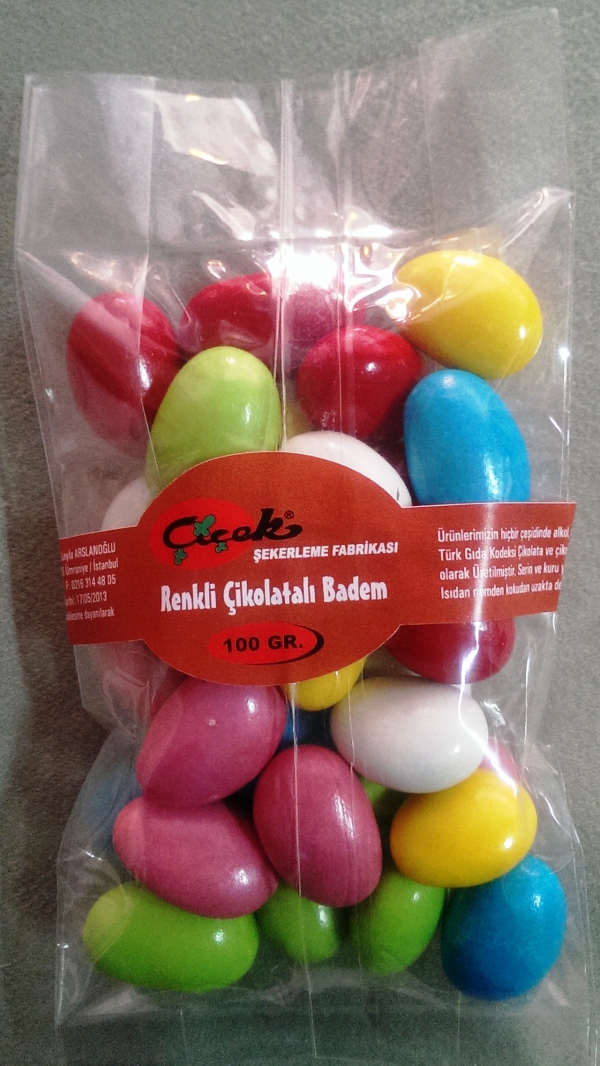Renkli Çikolatalı Badem Draje 100 gr. poşet