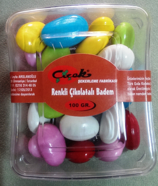 Renkli Çikolatalı Badem 100 gr kutu